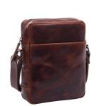 Dublin kleine schoudertas van echt leer, schoudertas met schouderriem, handgemaakt, cognac, Small