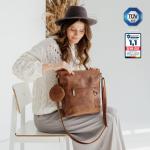 Schoudertas Siena, schoudertas van leer, handtas voor vrouwen, camel, Crossbody