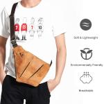 FANDARE Nieuwe borstzak, gesegmenteerde schoudertas voor heren, sling bag, leer, crossover rugzak, schoudertas, sporttas voor wandelen, avontuur, sport, reizen, waterdicht, crossbo