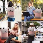 Laptop Rugzak 15,6 Inch Voor Dames, Waterdichte Schooltas met Laptopvak en Usb-oplaadpoort, Anti-diefstal Reisrugzak voor Reizen, College, Kantoor, School, Dagelijks, Roze Grijs