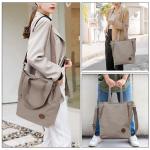 Shoppertas voor dames, schoudertas met ritssluiting, grote handtas, schoudertas voor werk, kantoor, reizen, winkelen, school en dagelijks gebruik, beige-grijs.