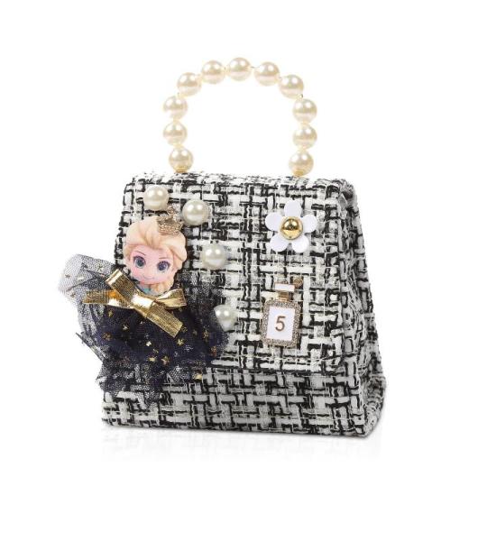 Barakara Schoudertas voor kinderen en meisjes, schattige kleine meisjestassen, prinsessenhandtas met afneembare schouderriem, schattige parels, crossbody tas, mobiele telefoontas, 