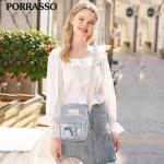 PORRASSO Schattige schoudertas voor meisjes, schoudertas met poppen-hanger, nylon, schoolraken, messengertas, crossbody tas voor reizen, dagelijks gebruik, blauw (a)