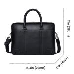FUNSEED Handtasche aus echtem Leder, Laptoptasche für Herren, große Kapazität, lässige Aktentasche, Schultertasche für geschäftliche Arbeit, Schwarz, Large