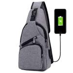 Sling Bag met USB-Oplading, Borsttas met Verstelbare Riem, Multi-Pocket Crossbody Borst Tas, Wandelen Casual Outdoor Borstzak voor Heren