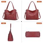 BAIGIO 2-delige handtassen voor dames, schoudertas, grote shoppertas, PU-leer, schoudertas, draagtas, hengseltas, cadeau, tote bag set met portemonnee, ritssluiting, voor kantoor, 