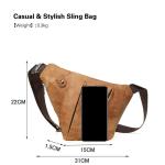 FANDARE Nieuwe borstzak, gesegmenteerde schoudertas voor heren, sling bag, leer, crossover rugzak, schoudertas, sporttas voor wandelen, avontuur, sport, reizen, waterdicht, crossbo