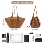 Handtas Tote Bag kunstleer grote capaciteit shopper tas schoudertas grote hengseltas shopping bag met twee meerval haren draagtas voor winkelen zwart, A4-bruin gematteerd
