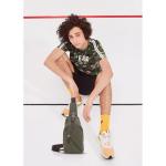 fandare Sling Bag met kopfhöreröffnung 9.7 inch iPad Studenten Party Outdoor multifunctioneel Schoudertas Dames/heren slijtvaste linnen, legergroen