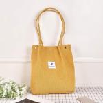 Grote schoudertas voor dames, corduroy schoudertas, strandtas, crossbody tas, shopper, tote bag, boodschappentas, handtas, shopper voor werk, winkelen, school, geel