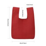 Vrouwen Handvat Tassen Polsbandjes Effen Kleur Gift Bag Cross-Body Gebreide Mouw Knoop Tas Kleine Leuke Draagbare Portemonnee Opvouwbare Tote, Solid-rood