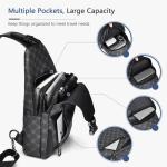 leren borsttas voor heren, waterdichte kleine schoudertas, crossbodytas voor heren met USB-interface en hoofdtelefoonaansluiting, herentas voor reizen, festivals, heren
