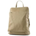 - T141 - ital 3-in-1 rugzak voor dames van leer, grijsbeige, siehe Beschreibung