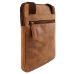 LEABAGS Leren schoudertas voor dames en heren, messenger bag met schouderriem, werktas, draagtas, handtas, echt lederen tas, Natuur Lichtbruin, Boheems, gedeconstrueerd, minimalist