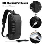 FANDARE Diefstalbeveiliging, borsttas, slingrugzak, casual dagrugzak met USB, voor heren en dames, schoudertas, voor outdoor, sport, wandelen, fietsen, reizen, waterdicht polyester