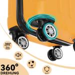 BEIBYE Harde koffer, trolleykoffer, rolkoffer, reiskoffer, handbagage, 4 wielen, M/L/XL, Oranje.