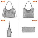 BAIGIO 2-delige handtassen voor dames, schoudertas, grote shoppertas, PU-leer, schoudertas, draagtas, hengseltas, cadeau, tote bag set met portemonnee, ritssluiting, voor kantoor, 