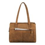 'Blossom' Leren Shopper Tas Dames Handtas Elegante Damestas Schoudertas Tote Bag Dames Tas voor Reizen Shopping Echtleer, Kleur:torino - bruin