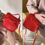 PU Lederen Messenger Kinderen Tas, Crossbody Tas met Strik, Meisjes Handtas met Strik, voor Feest, Winkelen, Fotografie, Performance (Rood)