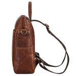'Sienna' 2-in-1 Leren Rugzak & Schoudertas Dames Tas Vintage Crossbody Bag Echt Leer Handtas Casual voor Vrije Tijd en Stad, Kleur:cannes - bruin