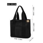 Middelgrote handtas voor dames, canvas, tas, schoudertas, shopper voor boeken, dagelijks gebruik, werk, zwart, Medium