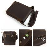 Leathario Leren schoudertas voor heren, messgerbag, leren tas voor business, retro