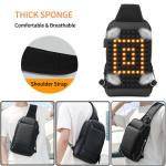 FANDARE Borsttas voor heren, schoudertas, sling bag, rugzak met USB-schoudertas, grote capaciteit, sporttas voor wandelen, avontuur, sport, reizen, waterdicht polyester