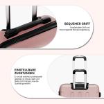 BEIBYE Koffer met harde schaal, trolley, rolkoffer, reiskoffer, veiligheid, cijferslot, dubbele wielen, ABS-materiaal, handbagage, 4 wielen, M-L-XL-set, roze goud