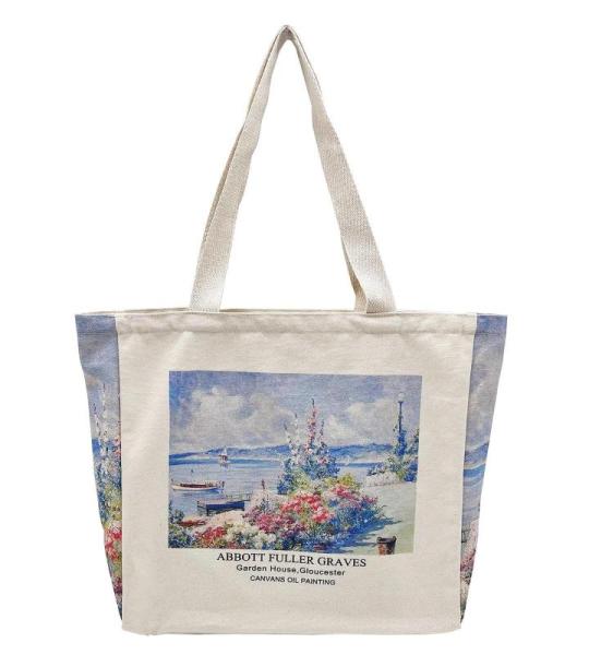 Draagtas, Draagtassen Dames, Boodschappentas, Schoudertas Stoffen Tas, Katoenen Tas, Jute Tas, Met Vintage Print, Canvas Tote Bag om te winkelen School
