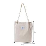 Koord Tas Womens Grote Corduroy Tote Bag Vrouwen Schouder Handtassen voor School Winkelen Werk College Casual, Beige-2, L, Retro