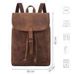 STILORD Tracy' Vintage damesrugzak, leer, groot, 14 inch laptop, rugzak, anti-diefstal, voor werk, school, universiteit, vrije tijd
