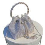 Clutch glitter dames, zilveren avondtas, handtas, diamant tas, schoudertas, zilver, elegant met ritssluiting, strasssteentjes, , portefeuille, schoudertas voor feest, vrije tijd, d