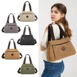 Canvas Handtas Vrouwen Hobo Schoudertas Vintage Top Handvat Crossbody Tas Casual Multifunctionele Tote Tas Voor Werken Winkelen