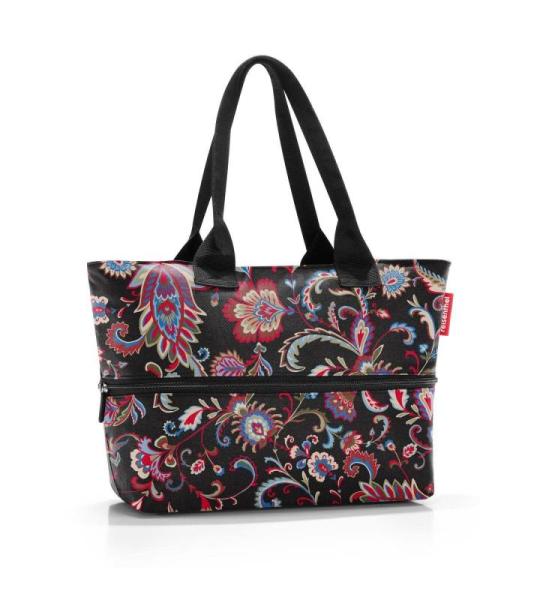 Shopper e1 - grote tas - ruimte voor kleine en grote boodschappen, Paisley Black, 50 x 26,5 x 16,5 cm / 50 x 35 x 16,5 cm expanded, Shopper
