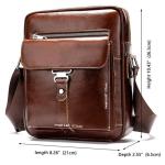 CHDWEY Umhängetaschen für Herren Leder männliche Crossbody Bag Business Leder Männer Messenger Bag Vintage Männer Große Tasche Reißverschluss Schulterhandtaschen(Bruin)