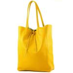 Modamoda T163 Shopper, tas, van leer, groot, met binnenvak, Large