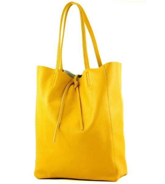 Modamoda T163 Shopper, tas, van leer, groot, met binnenvak, Large