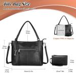 BAIGIO 2-delige handtassen voor dames, schoudertas, grote shoppertas, PU-leer, schoudertas, draagtas, hengseltas, cadeau, tote bag set met portemonnee, ritssluiting, voor kantoor, 