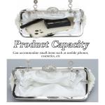 Dames Pearl Kralen Clutch Portemonnees Vintage Kristal Bruid Avondtas voor Bruiloft Cocktail Party Prom, Beige B