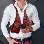 Dubbele Schouder Oksel Tas, Anti-Diefstal Onderarm Tassen Vintage Stijl Schouder Harnas Tas Verstelbare Riem Steampunk Case Holster Tas Schouder Holster Tas