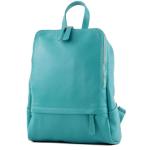 Modamoda.de T138 Italiaanse damesrugzak van leer, turquoiseblauw, Medium