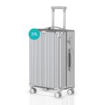 Voyagoux Koffer handbagage - harde koffer groot, TSA-slot, ABS, 4 x 360° wielen, robuust en lichtgewicht, zilver