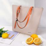dames handtas meerkleurig gestreept schoudertas Shopper (abrikoos)
