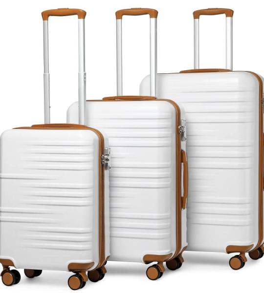 British Traveller Handkoffer ABS + PC materiaal, wit, koffer