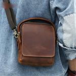 Retro kleine vierkante tas Messenger handtas casual business kleine tas schoudertas heren tas (A 17 * 20 * 8cm)