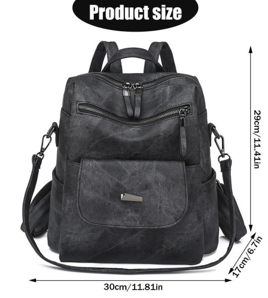 Damesrugzak van PU-leer, rugzak voor dames, waterdicht, casual, dagrugzak, school, diefstalbeveiliging, schooltas, reisrugzak voor dames, modieus, elegant, voor op het werk, Roze, 