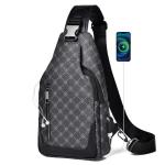 leren borsttas voor heren, waterdichte kleine schoudertas, crossbodytas voor heren met USB-interface en hoofdtelefoonaansluiting, herentas voor reizen, festivals, heren