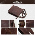 Leathario Leren schoudertas voor heren, messgerbag, leren tas voor business, retro