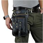 Waterdichte Motortas Lederen Mannen Kleine Messenger Mochila Tas Reizen Riem Fanny Taille Pack Drop Been Tas Tablet Pouch(Color2)