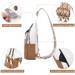 Sling Bag borsttas voor dames en heren, PU-leer, crossbody tas, kleine schoudertas, stijlvolle heuptas voor reizen, fietsen, wandelen, outdoorsport, winkelen, grijs
